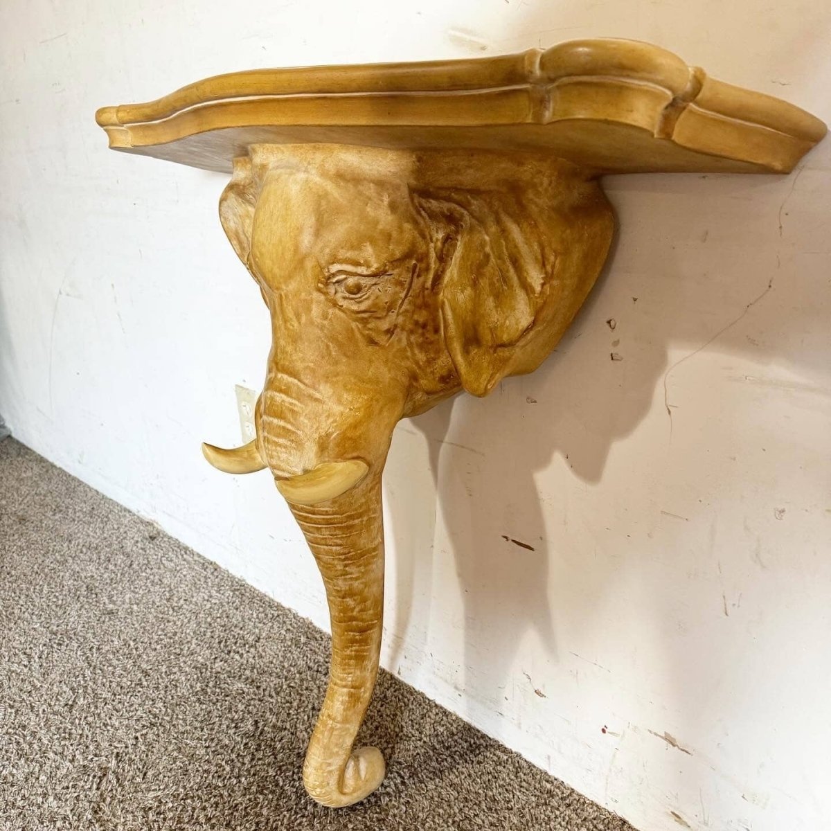 1970s Elephant Sconce Console Table by Chapman - Dolphin & Flamingo