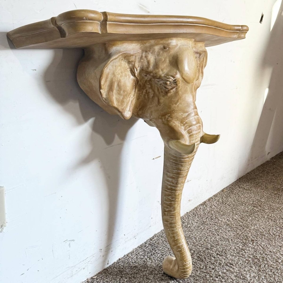 1970s Elephant Sconce Console Table by Chapman - Dolphin & Flamingo