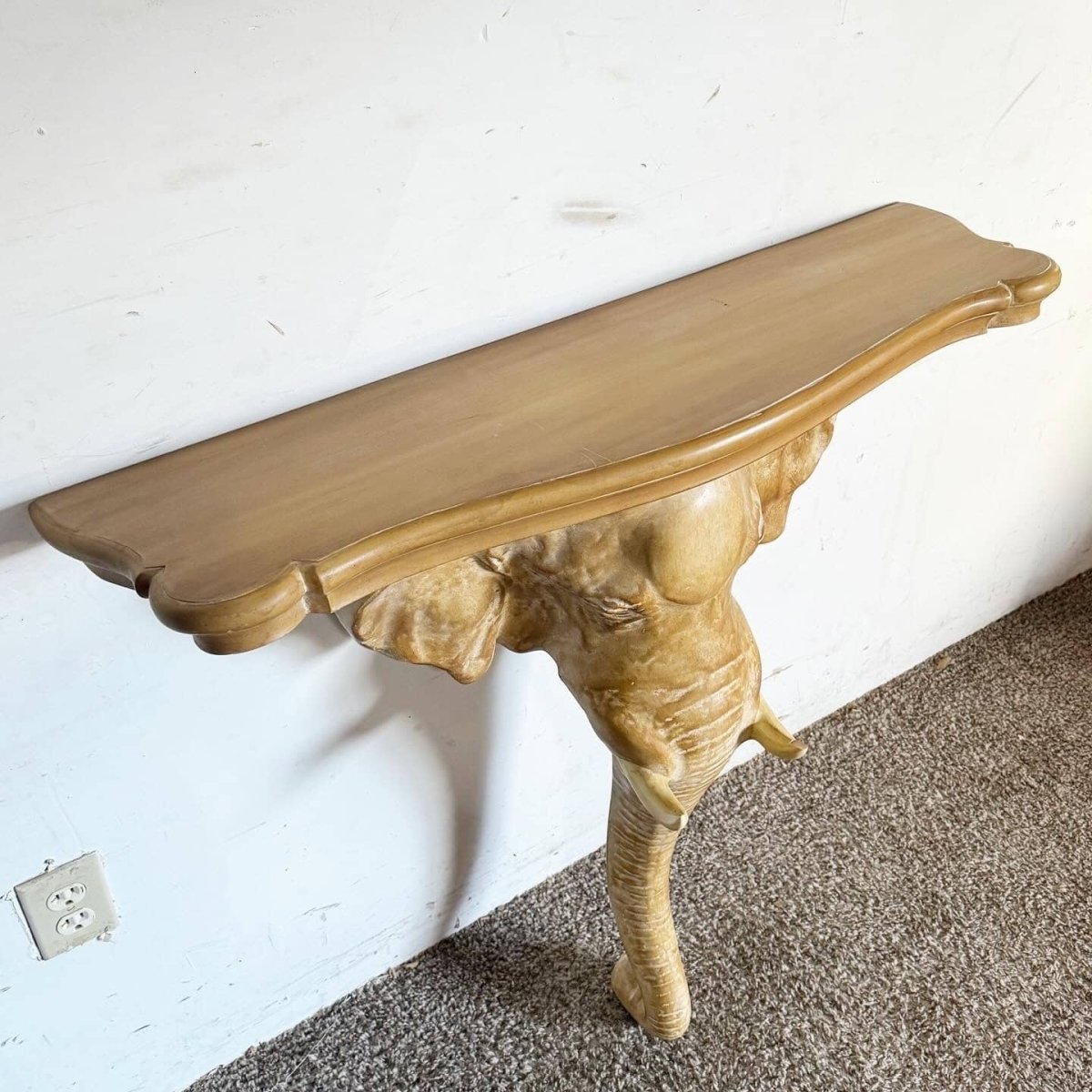 1970s Elephant Sconce Console Table by Chapman - Dolphin & Flamingo