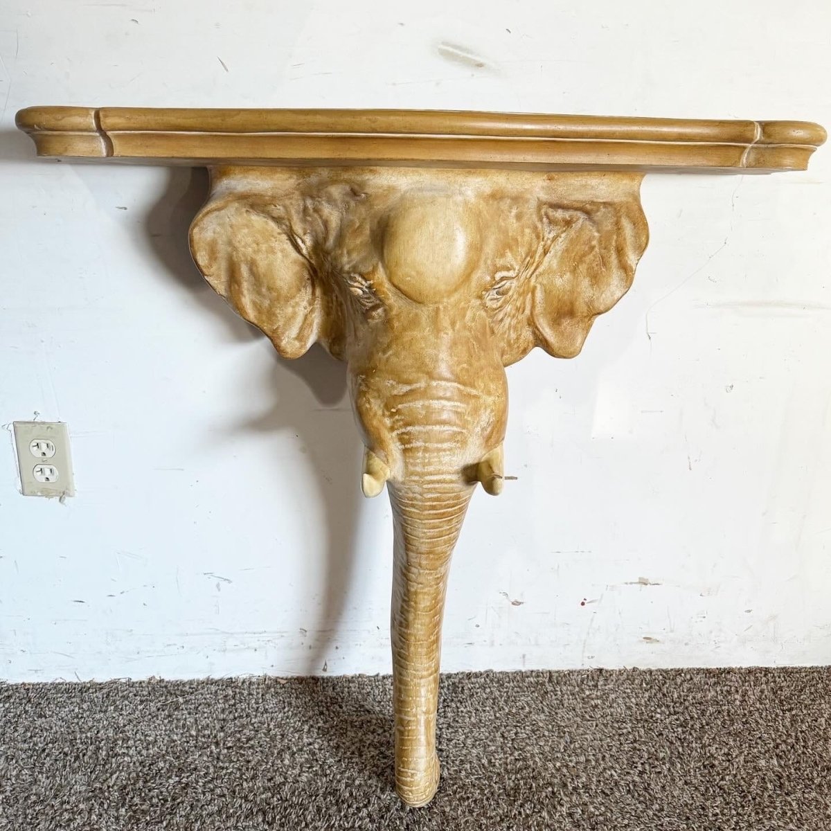 1970s Elephant Sconce Console Table by Chapman - Dolphin & Flamingo