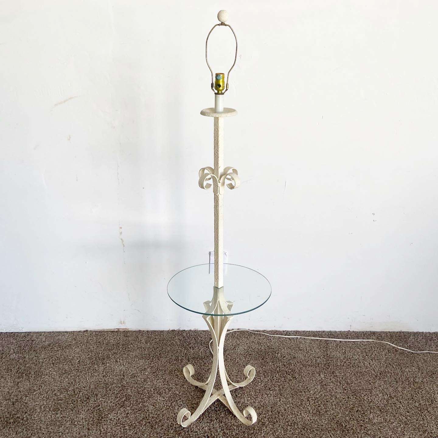 Regency Metal Floor Lamp Glass Table