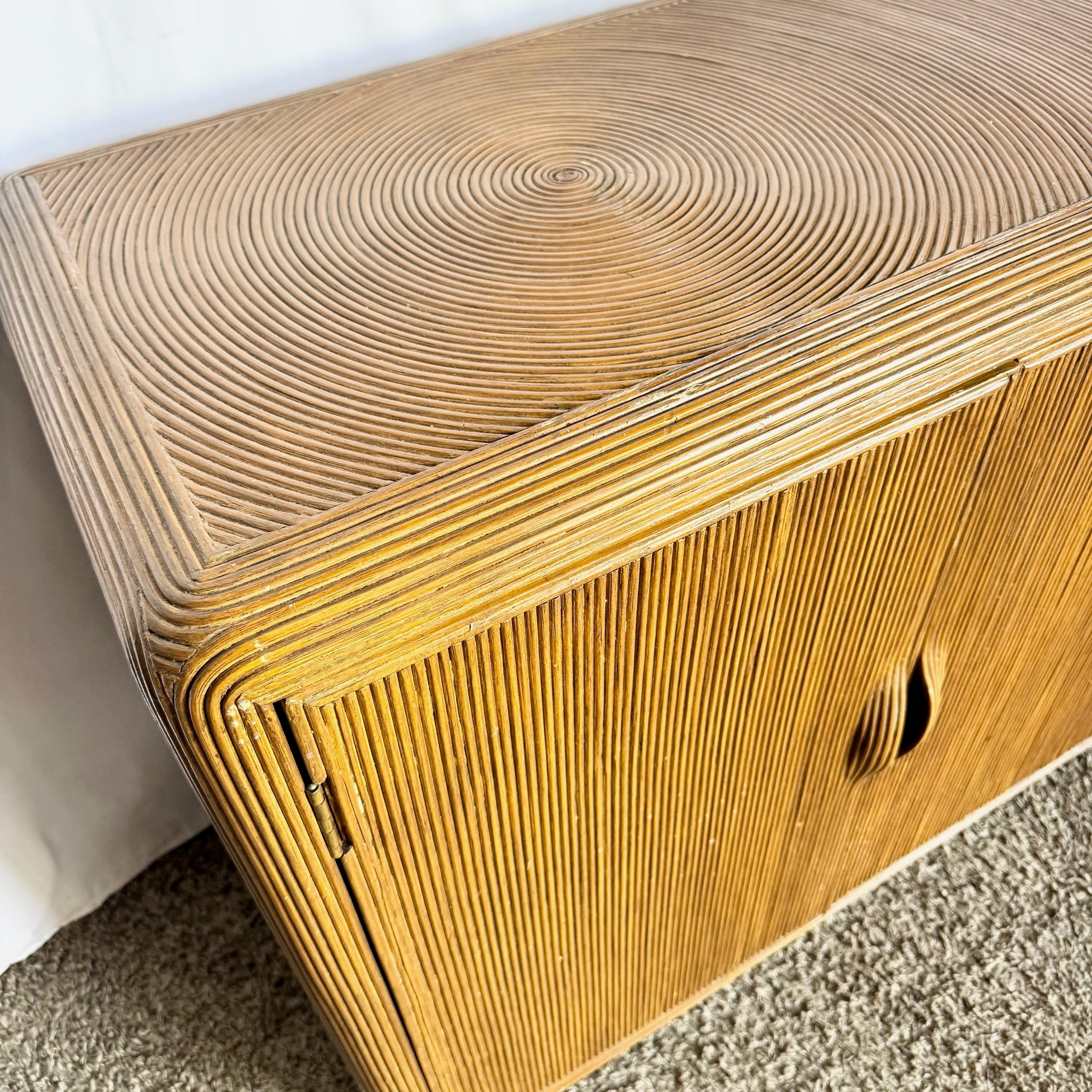 Boho Chic Swirl Pencil Reed Sideboard/Cabinet