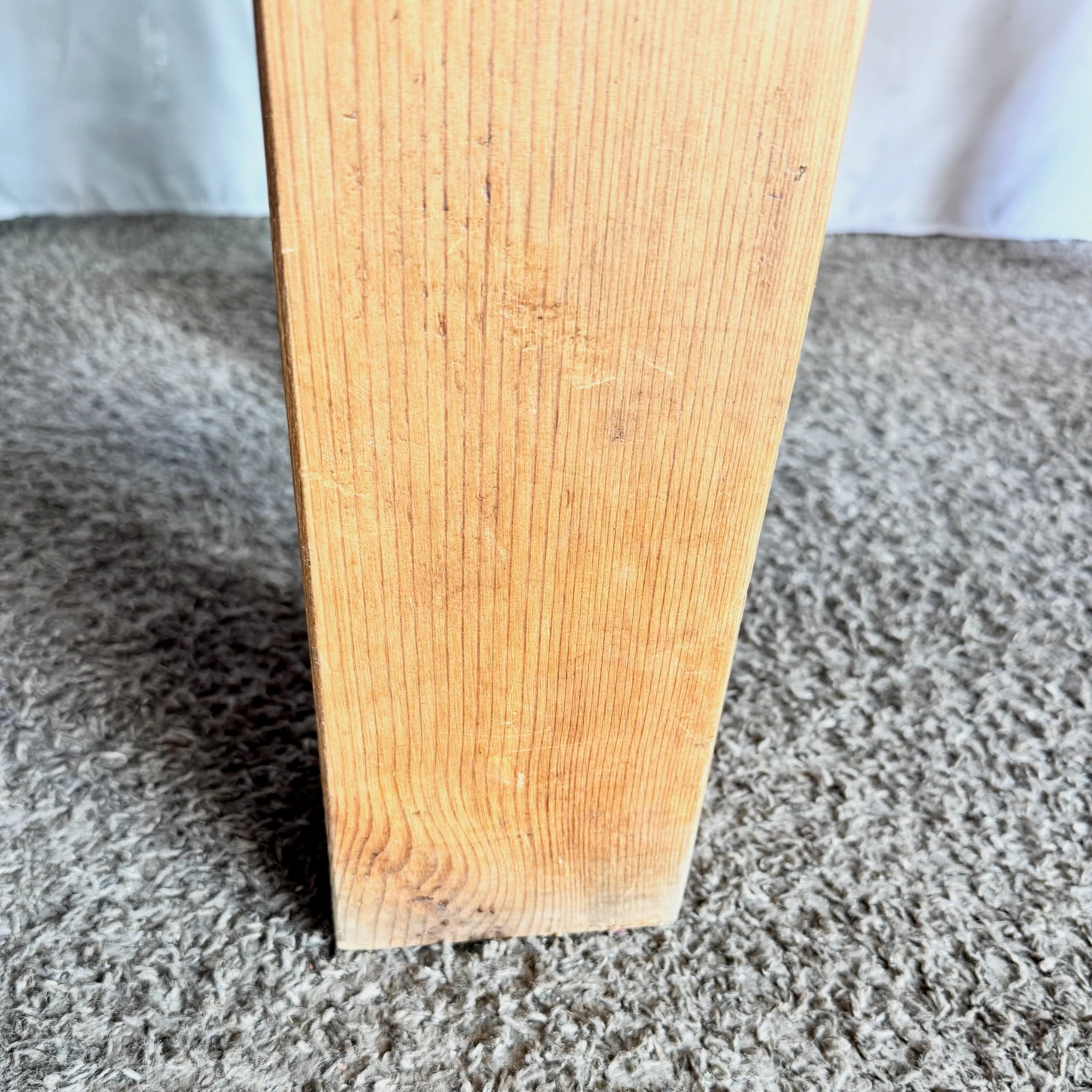 Antique Mediterranean Threshing Table/Coffee Table With Glass Top