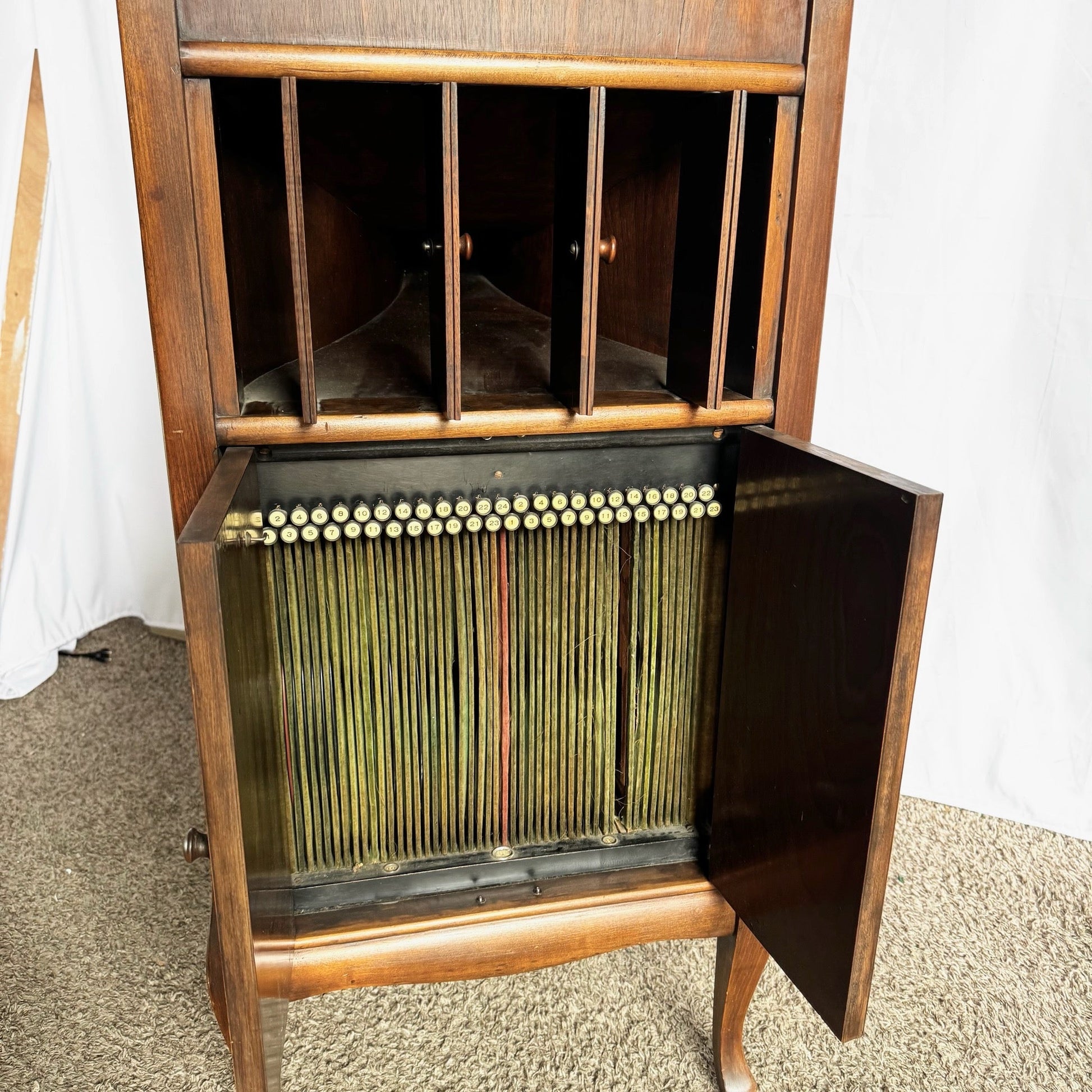 Antique Columbia Grafonola Phonograph Turn Table - Dolphin & Flamingo