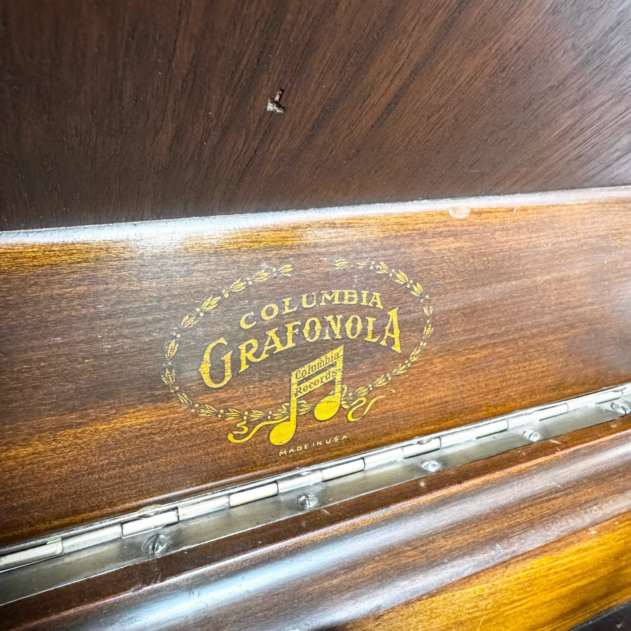 Antique Columbia Grafonola Phonograph Turn Table - Dolphin & Flamingo