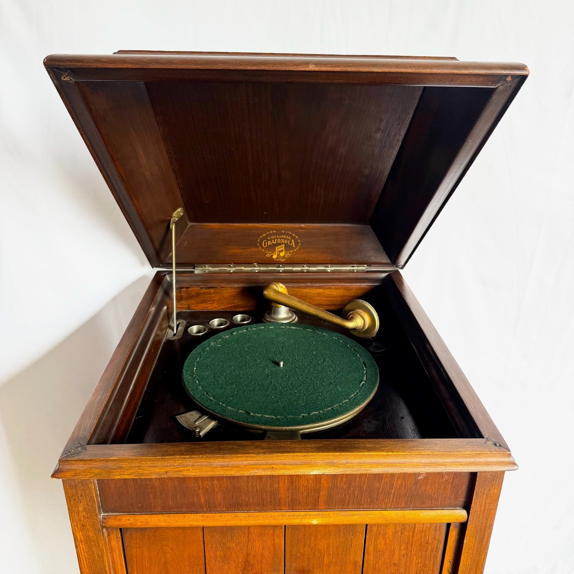 Antique Columbia Grafonola Phonograph Turn Table - Dolphin & Flamingo