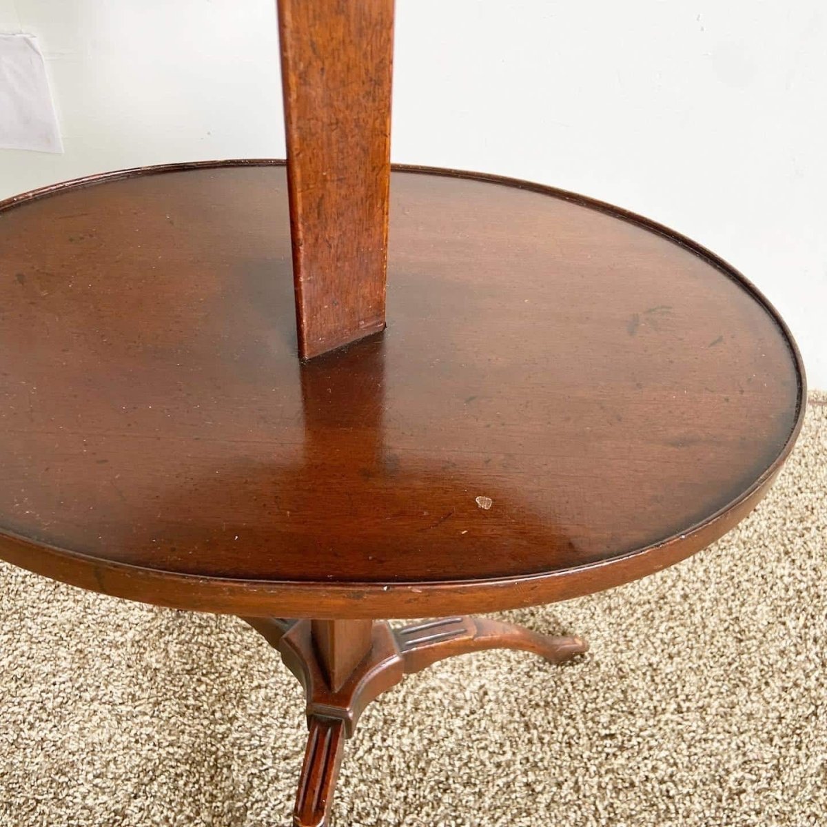 Antique Faux Candle Floor Lamp Side Table - Dolphin & Flamingo