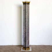 Art Deco Vintage Black White and Gold Torchiere Floor Lamp - Dolphin & Flamingo