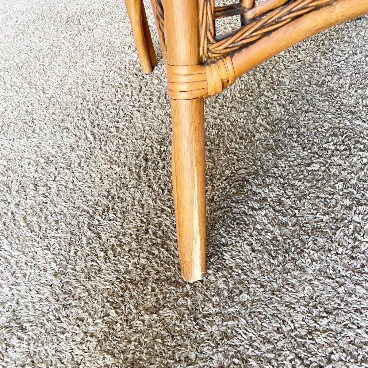 Boho Chic Bamboo Rattan and Wicker Dining Arm Chairs - Dolphin & Flamingo