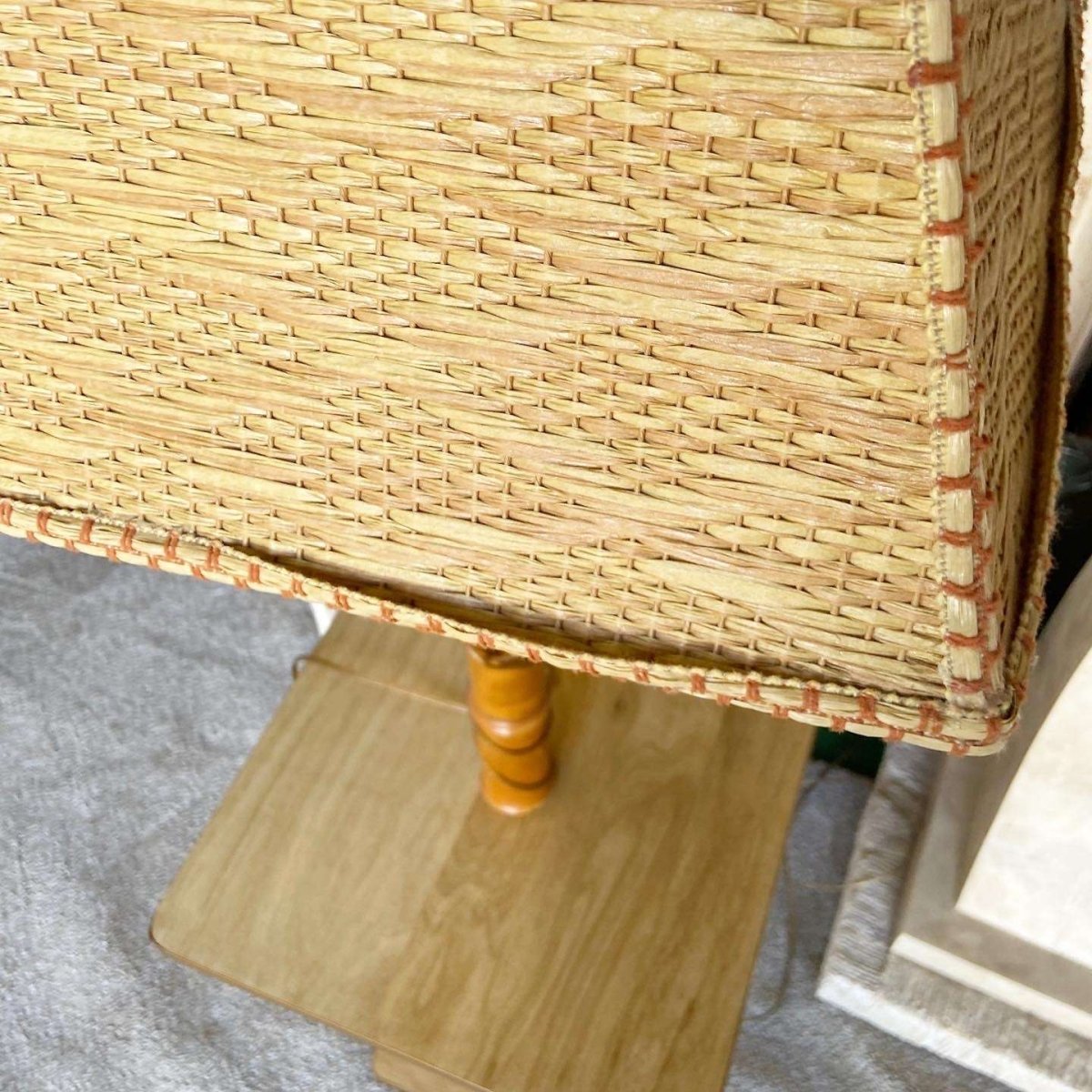 Boho Chic Faux Bamboo Side Table Floor Lamp - Dolphin & Flamingo