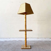 Boho Chic Faux Bamboo Side Table Floor Lamp - Dolphin & Flamingo