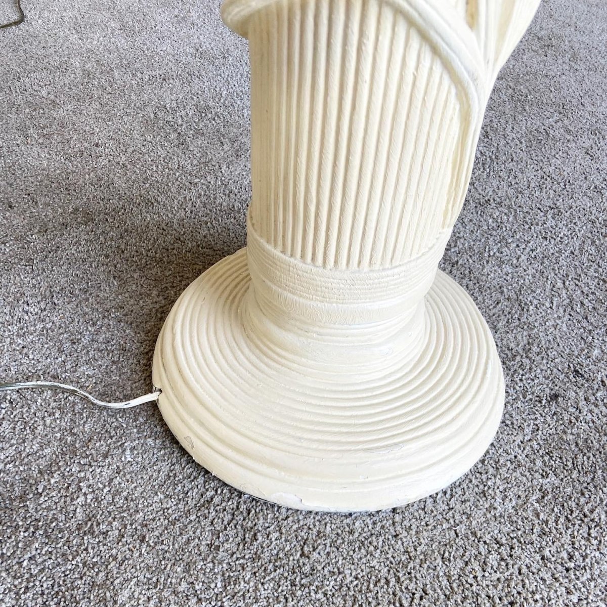 Boho Chic Faux Pencil Reed Ceramic Floor Lamp - Dolphin & Flamingo