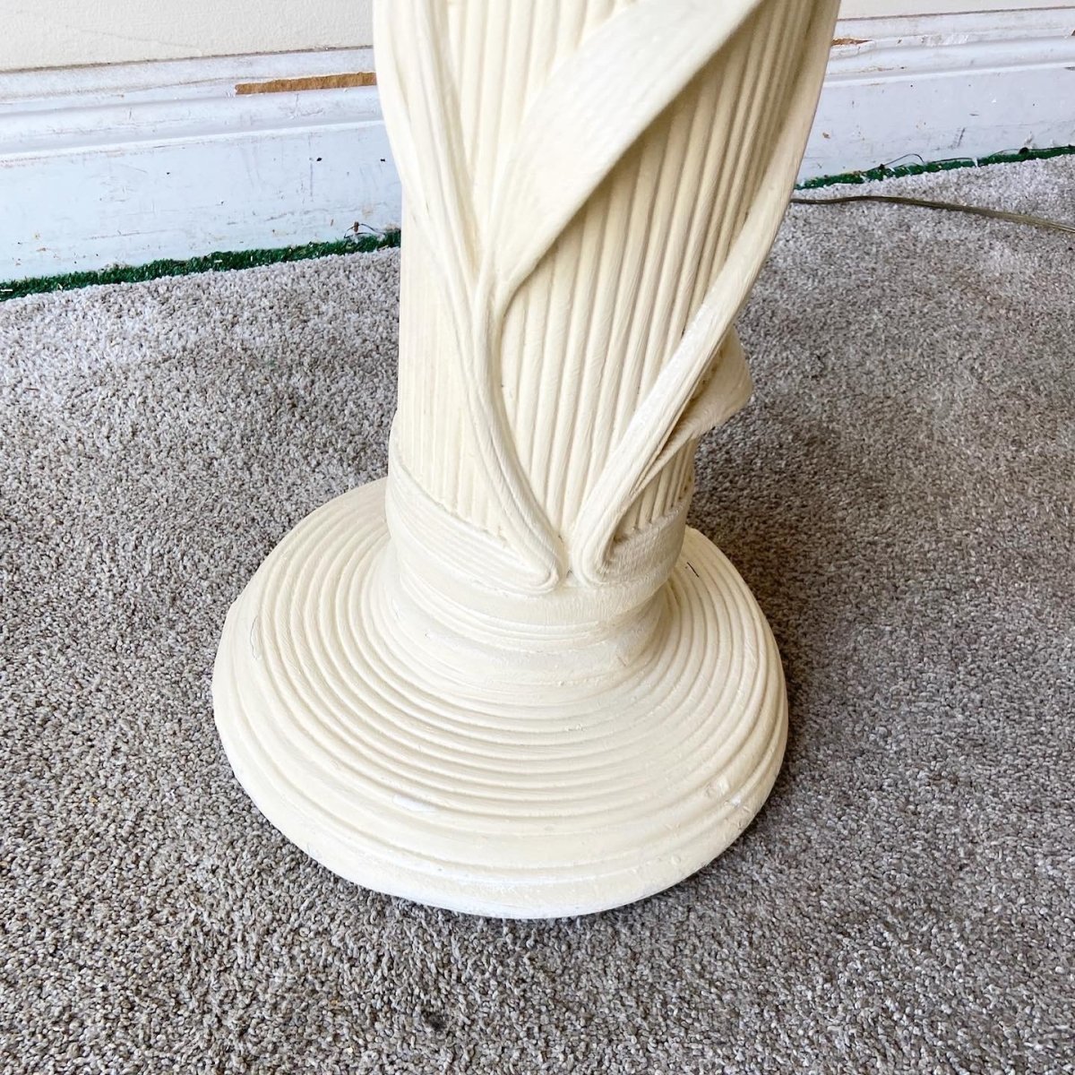 Boho Chic Faux Pencil Reed Ceramic Floor Lamp - Dolphin & Flamingo