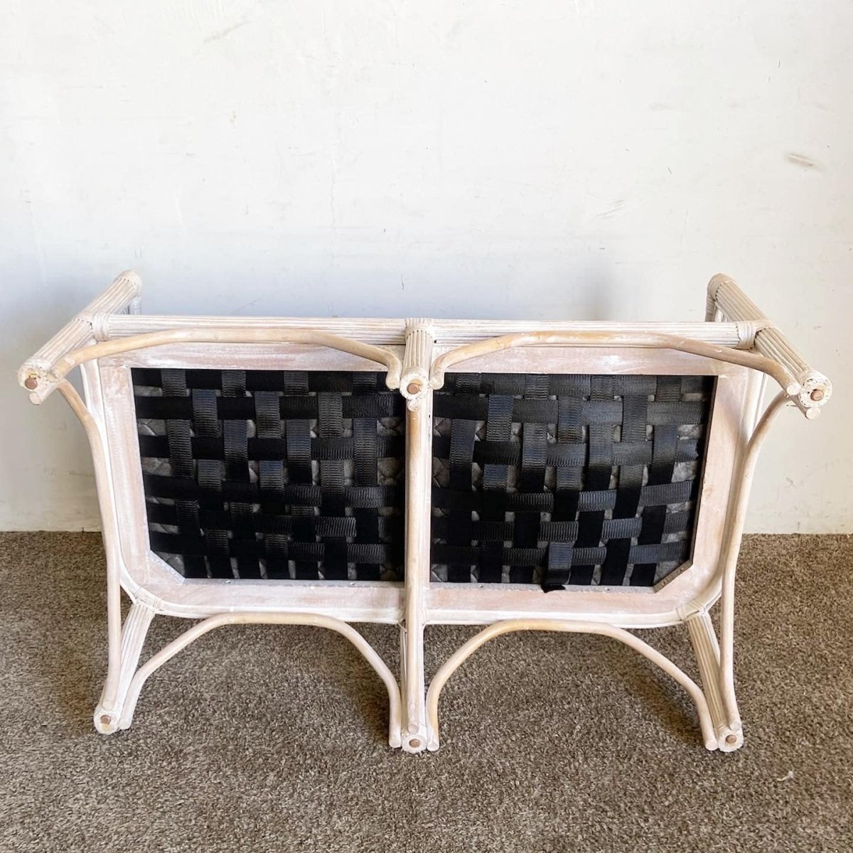 Boho Chic Pencil Reed Rattan Love Seat by Henry Link - Dolphin & Flamingo