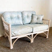 Boho Chic Pencil Reed Rattan Love Seat by Henry Link - Dolphin & Flamingo
