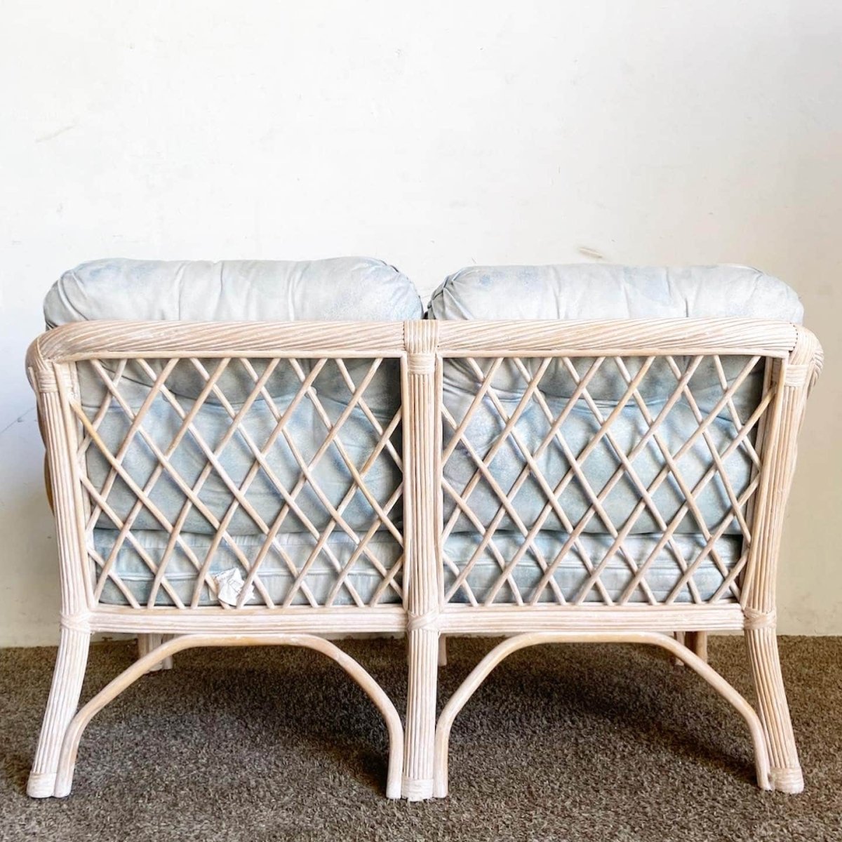 Boho Chic Pencil Reed Rattan Love Seat by Henry Link - Dolphin & Flamingo