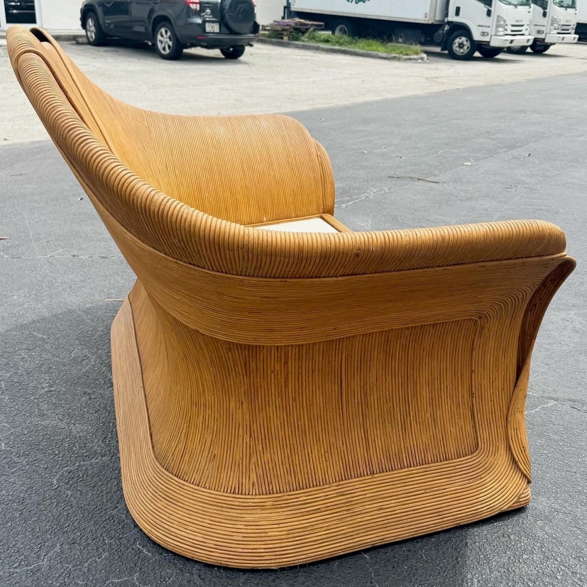 Boho Chic Pencil Reed Ribbon Love Seat Sofa - Dolphin & Flamingo