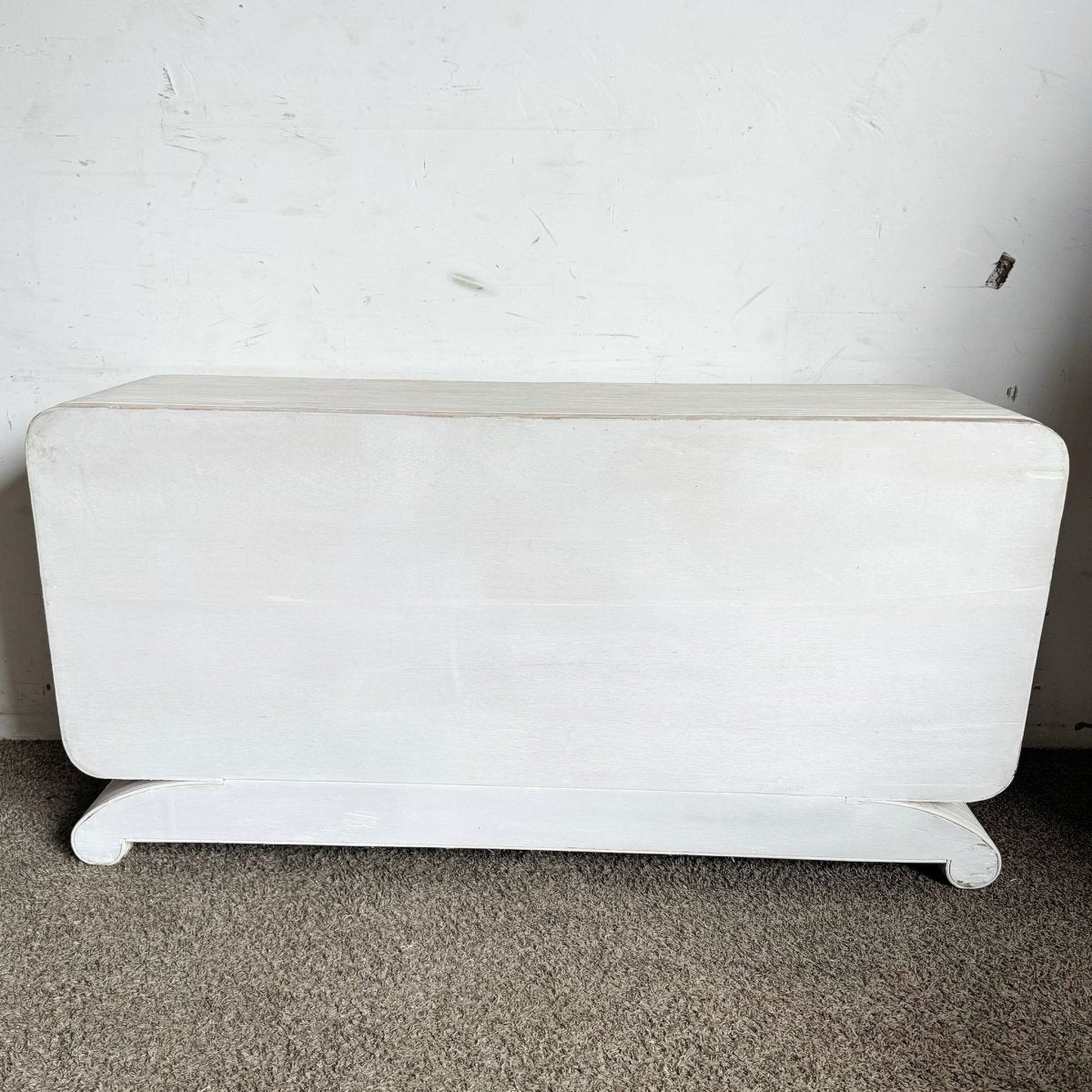 Boho Chic Pink Tessellated Stone and Pencil Reed Ribbon Credenza - Dolphin & Flamingo