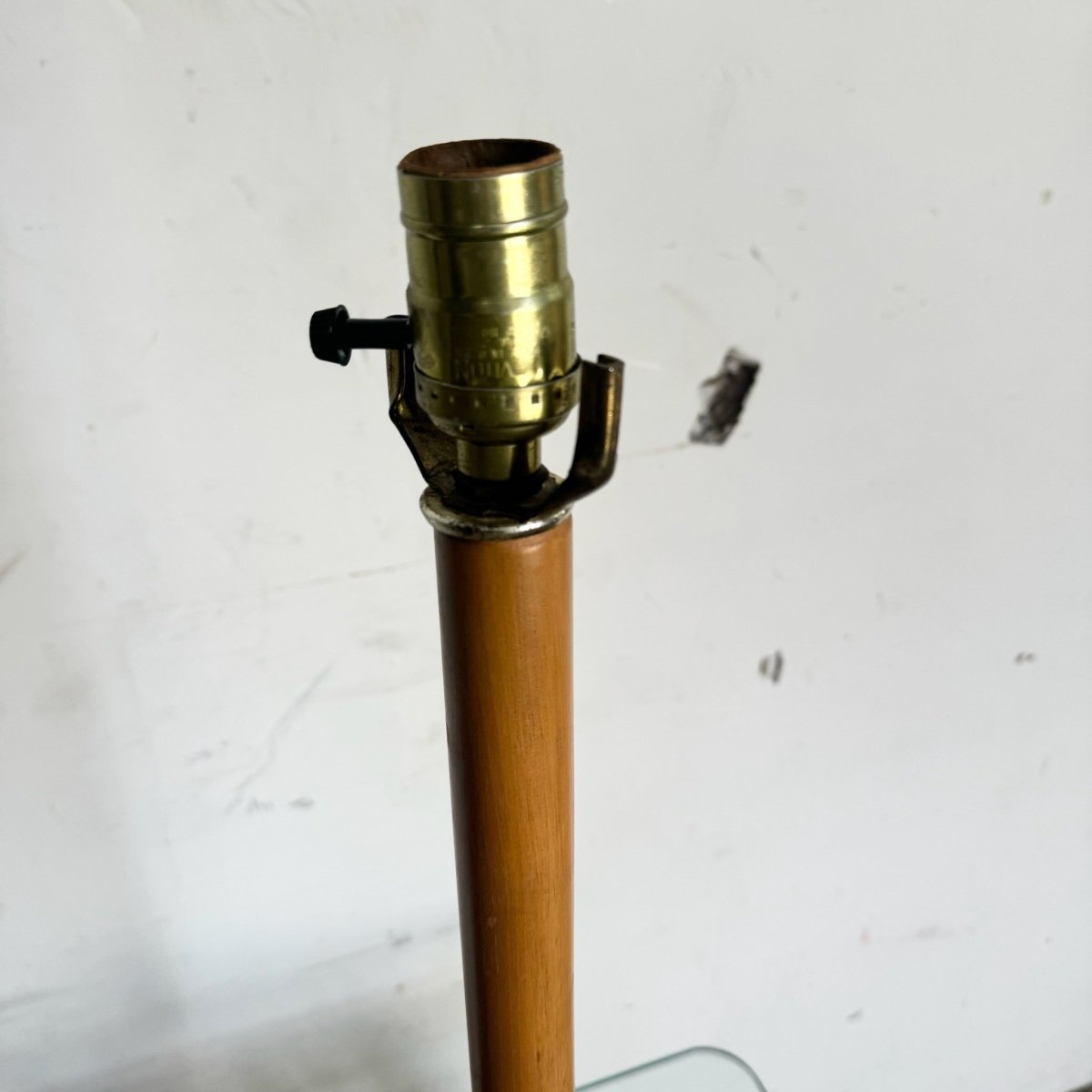 Boho Chic Rattan Glass Top Top Floor Lamp/Side Table - Dolphin & Flamingo