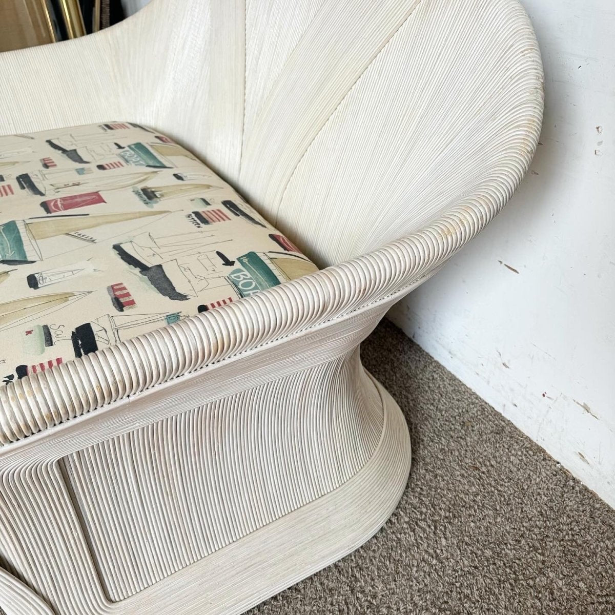 Boho Chic Ribbon Pencil Reed Love Seat - Dolphin & Flamingo