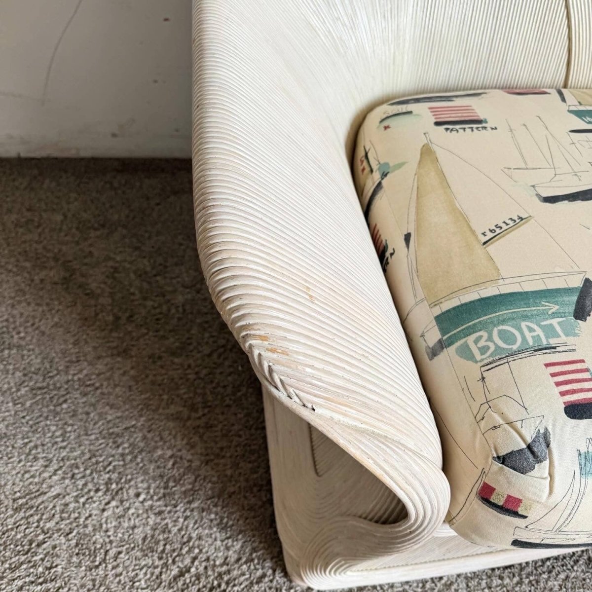 Boho Chic Ribbon Pencil Reed Love Seat - Dolphin & Flamingo