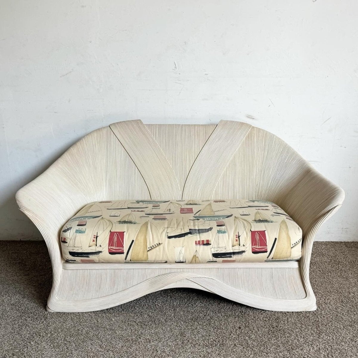 Boho Chic Ribbon Pencil Reed Love Seat - Dolphin & Flamingo