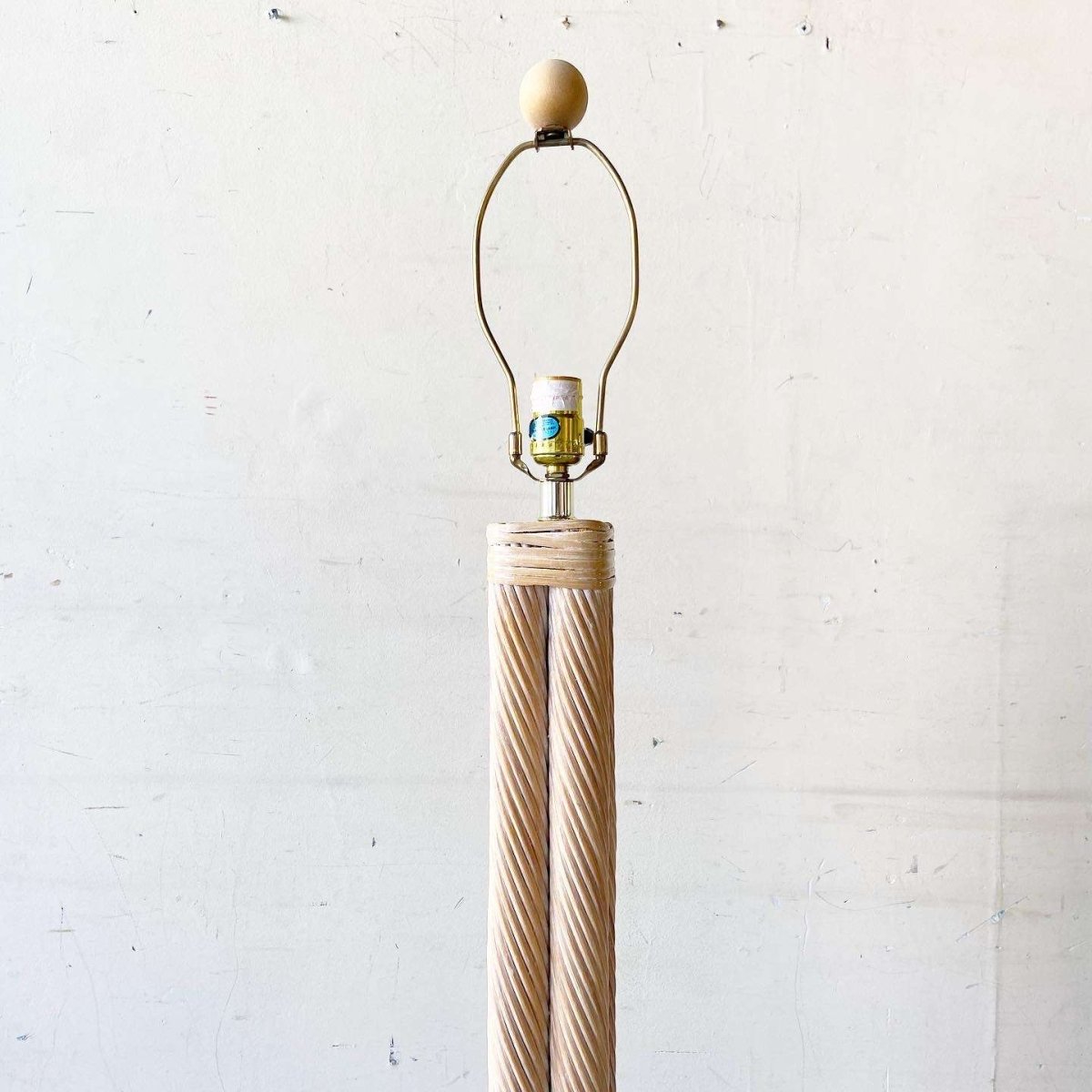 Boho Chic Twisted Pencil Reed Floor Lamp - Dolphin & Flamingo