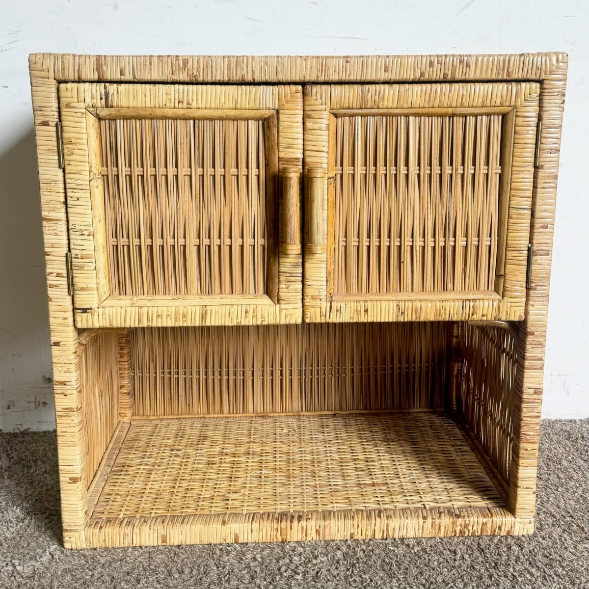 Boho Chic Wicker Rattan Sideboard Cabinet - Dolphin & Flamingo