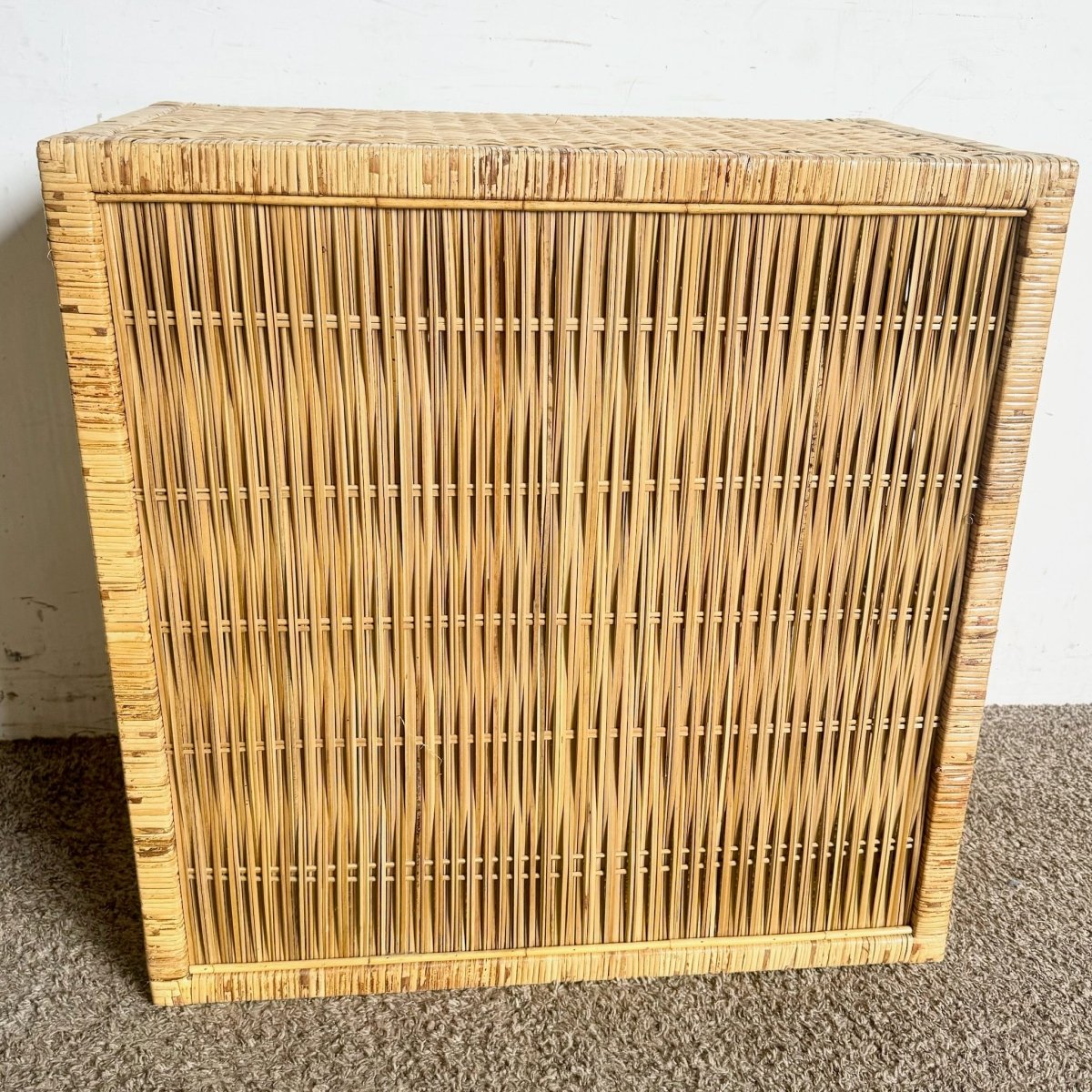 Boho Chic Wicker Rattan Sideboard Cabinet - Dolphin & Flamingo