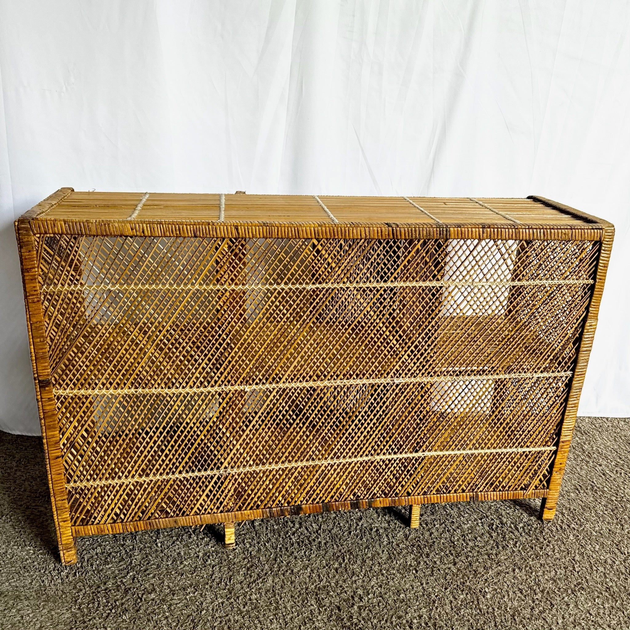 Boho Chic Wicker Wrapped Credenza - Dolphin & Flamingo