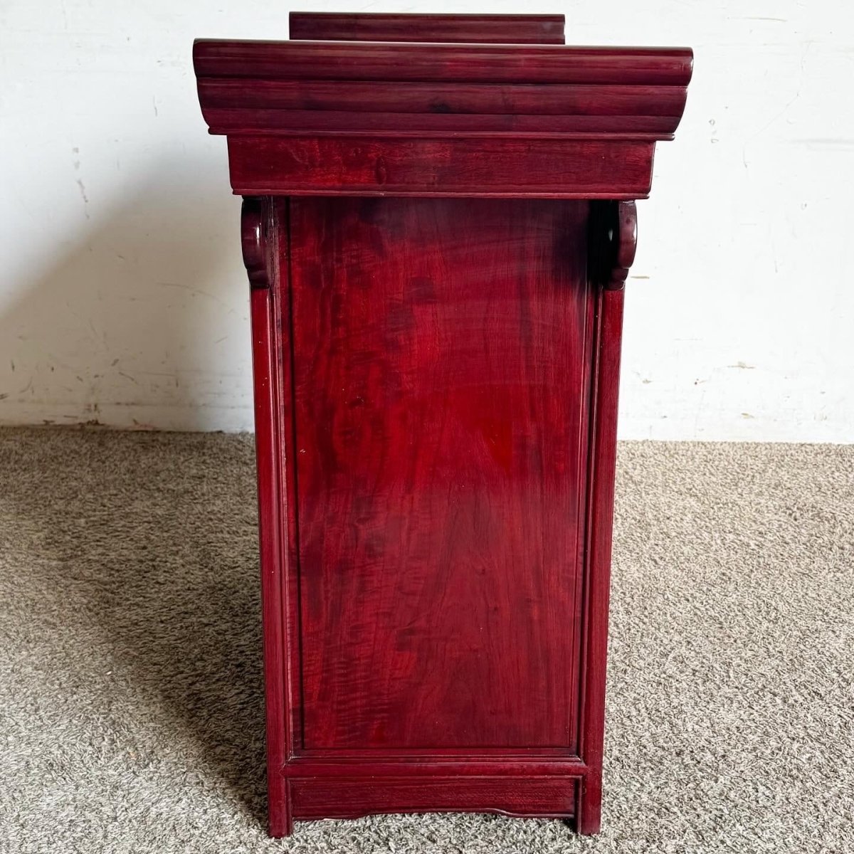 Chinese Carved Rosewood Altar Console Table - Dolphin & Flamingo