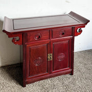Chinese Carved Rosewood Altar Console Table - Dolphin & Flamingo