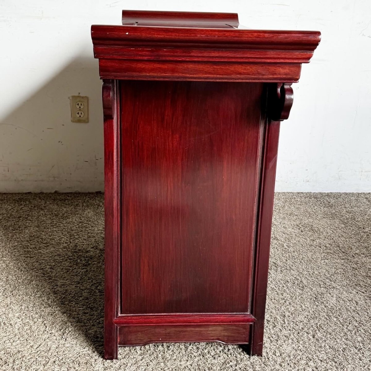 Chinese Carved Rosewood Altar Console Table - Dolphin & Flamingo