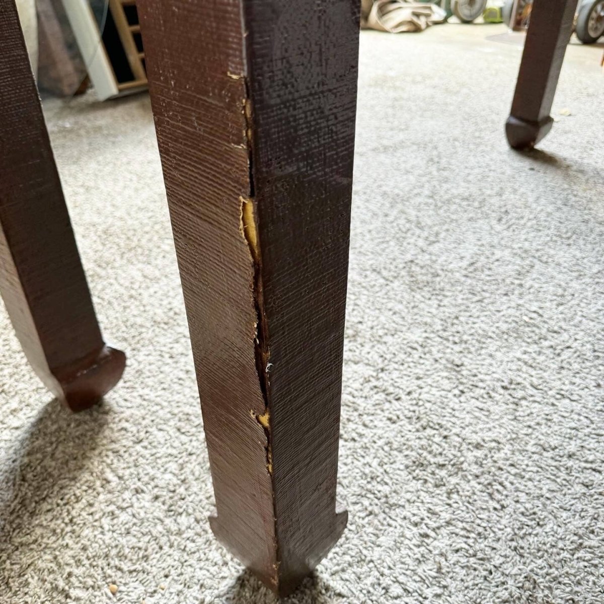 Chinoiserie Brown Finished Grass Cloth Console Table - Dolphin & Flamingo