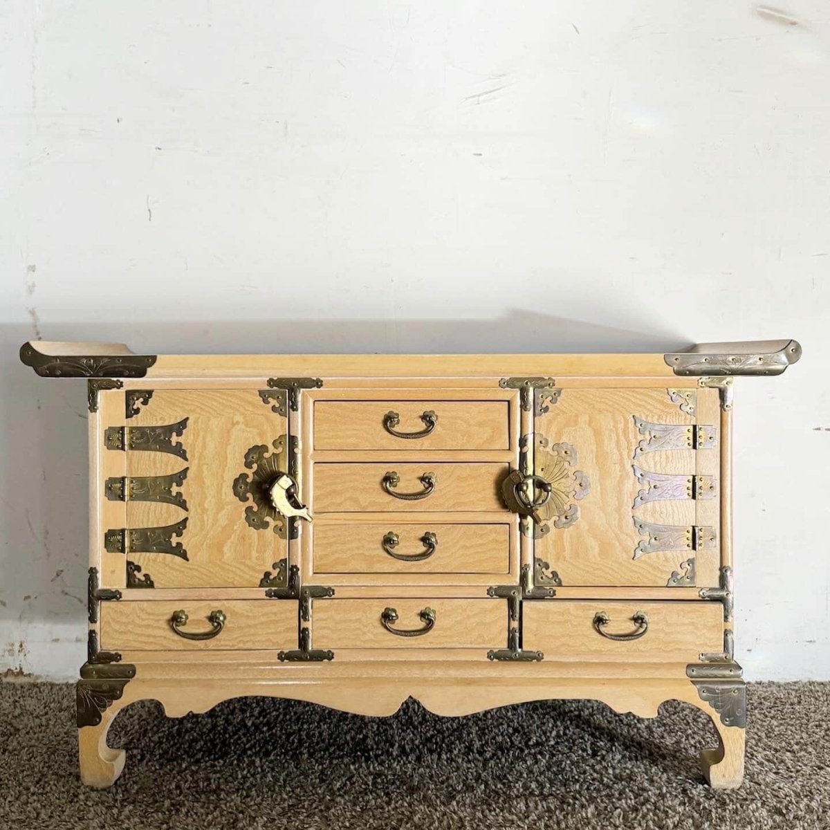 Chinoiserie Elm High Point Altar/Chest/Sideboard - Dolphin & Flamingo