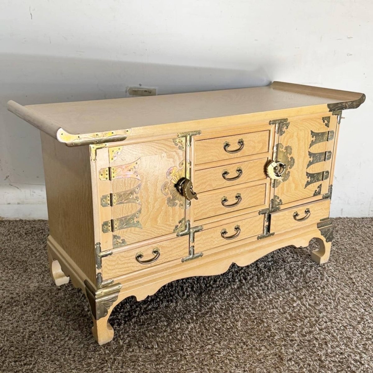 Chinoiserie Elm High Point Altar/Chest/Sideboard - Dolphin & Flamingo