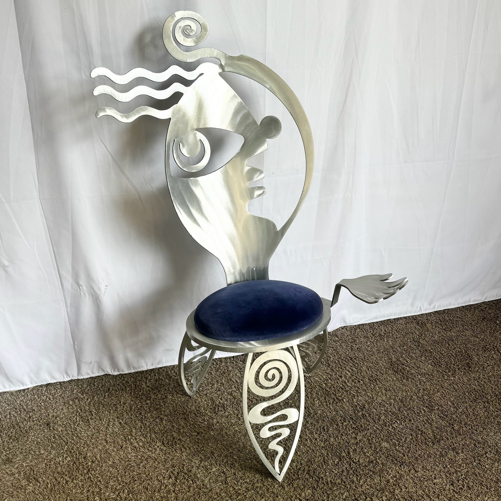 “Cubist Girl” Aluminum Chair by Christopher Royal for Rockledge Design Studio - Dolphin & Flamingo