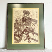 Framed and Signers Print “Fiddler” by Heisman - Dolphin & Flamingo