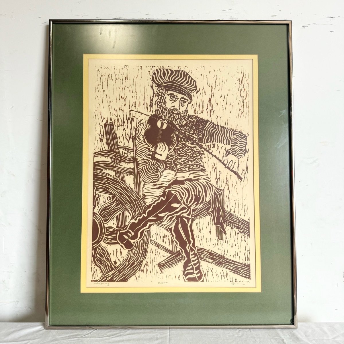 Framed and Signers Print “Fiddler” by Heisman - Dolphin & Flamingo