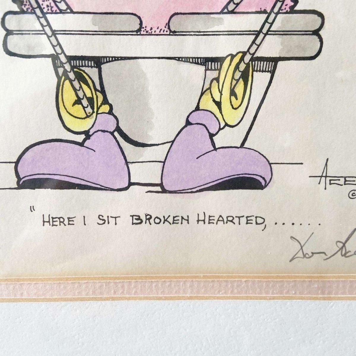 Framed and Singed Print “Broken Hearted” by Don Aceto - Dolphin & Flamingo