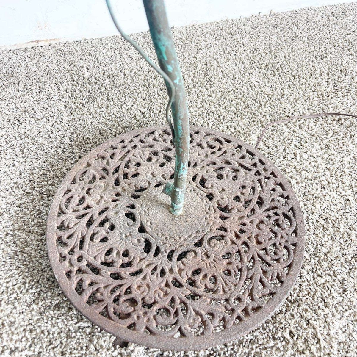 Iron Sculpted Vine and Cone Floor Lamp - Dolphin & Flamingo
