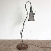Iron Sculpted Vine and Cone Floor Lamp - Dolphin & Flamingo