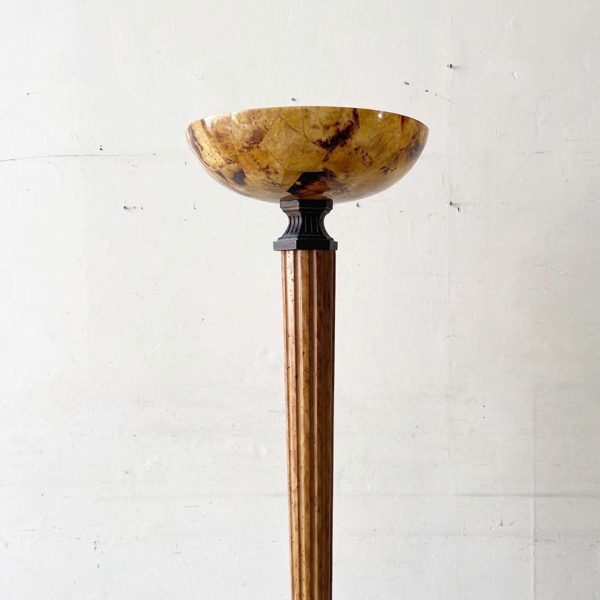 Marble and Wood Floor Lamp - Dolphin & Flamingo