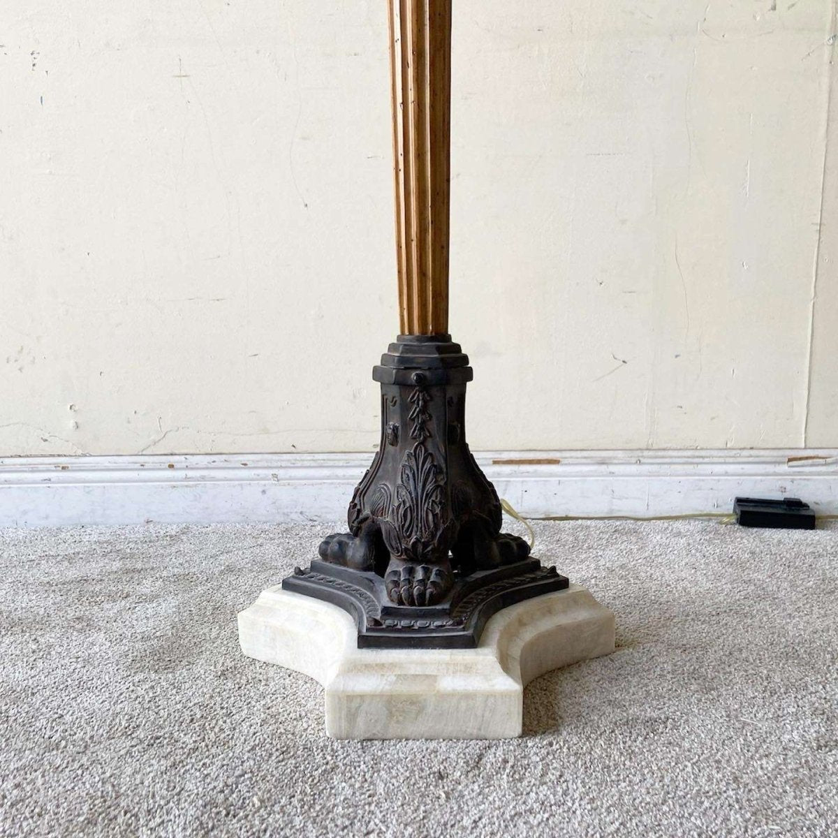 Marble and Wood Floor Lamp - Dolphin & Flamingo