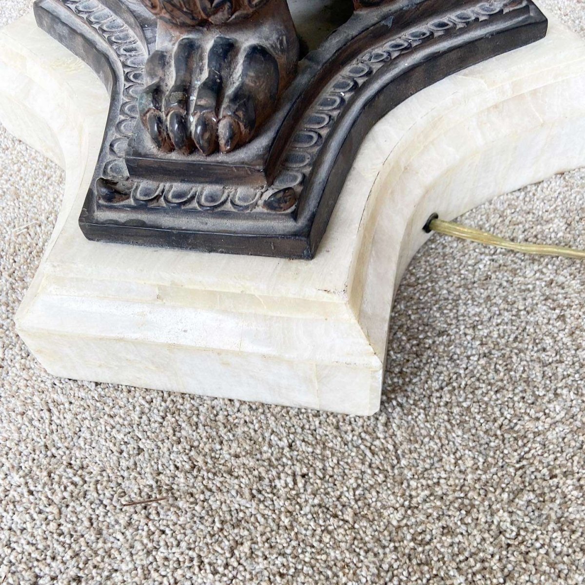 Marble and Wood Floor Lamp - Dolphin & Flamingo