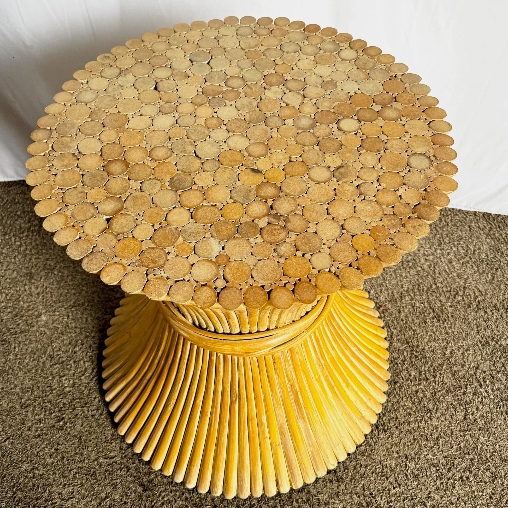 McGuire Style Sheaf of Wheat Dining Table Base - Dolphin & Flamingo