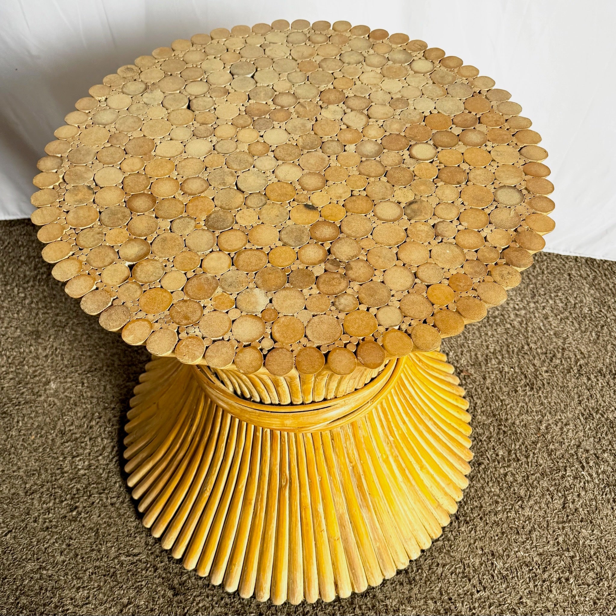 McGuire Style Sheaf of Wheat Dining Table Base - Dolphin & Flamingo