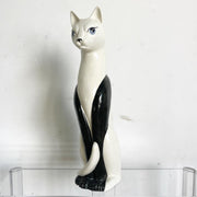 Meow Century Modern Hand Painted Ceramic Cat Sculpture - Dolphin & Flamingo