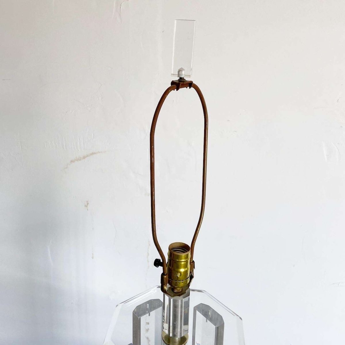 Mid Century Modern Lucite Floor Lamp/Table Combo - Dolphin & Flamingo