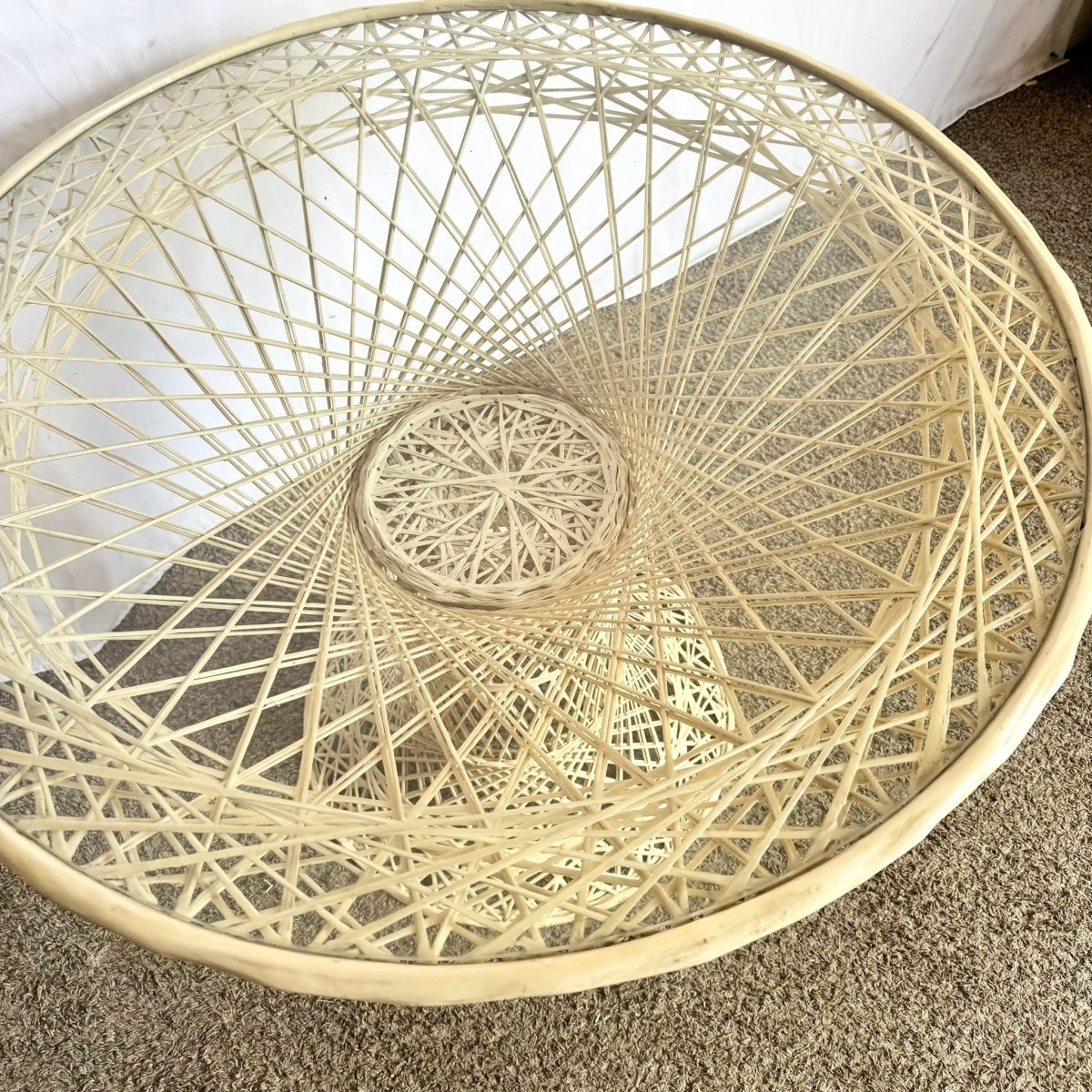 Mid Century Modern Spun Fiberglass Hour Glass Dining Table - Dolphin & Flamingo